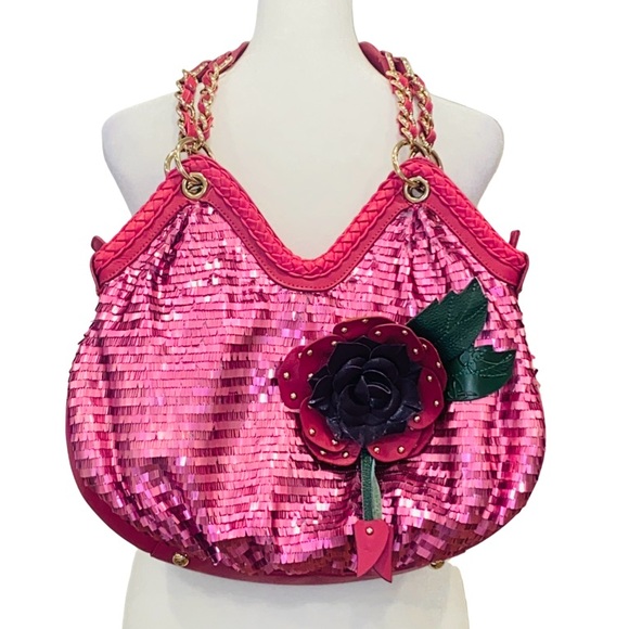 Designed In New York By Sharif Sharif | Bags | Sharif Limited Edition Pink Sequined Shoulder Bag Purse